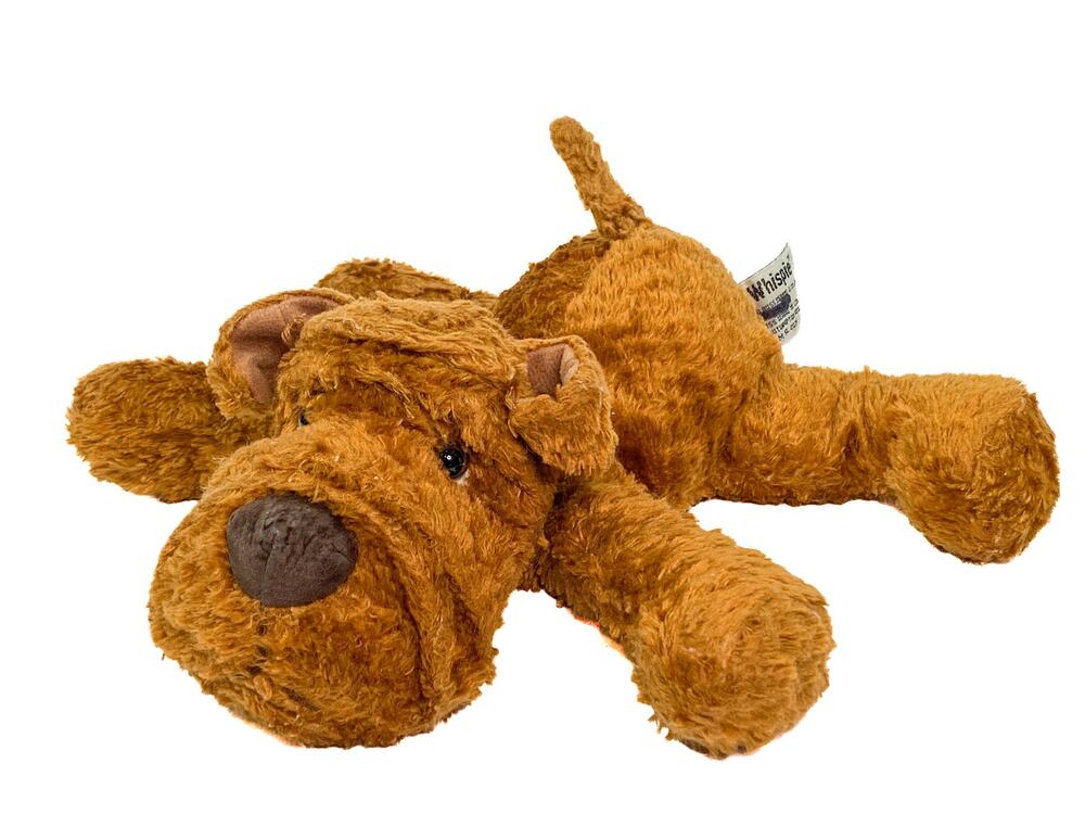 VTG Russ Berrie Whispie Flopples Brown Dog Stuffed Animal Plush Wrinkles SharPei
